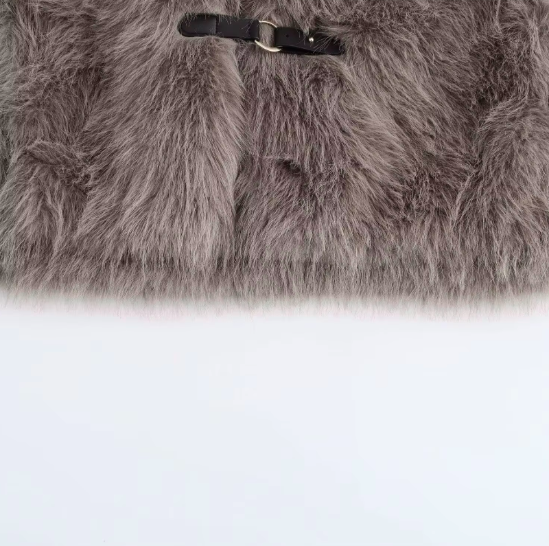 Faux Fur Buckle Coat