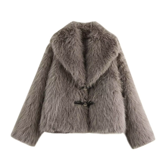 Faux Fur Buckle Coat